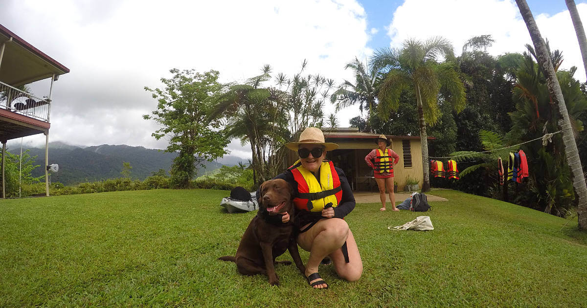 Suzanne and Biggie at Babinda Kayaking