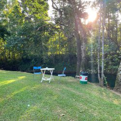 seating area at Tropical Woopen Creek Camping